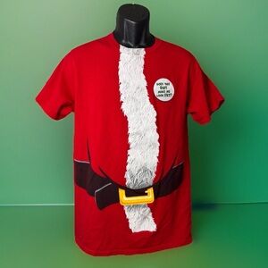 Does This Suit Make Me Look Fat? Santa Suit Belly Novelty T-Shirt Red Men’s Sz M